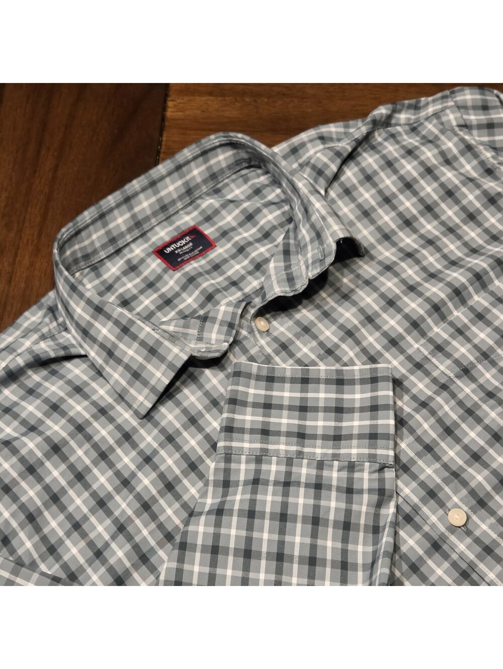UNTUCKit Prescott Sage Green Plaid Shirt Mens XXL 2XL Relaxed Fit
